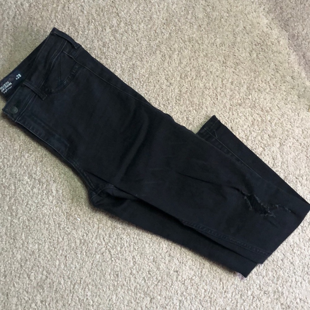 High waisted black jeggings